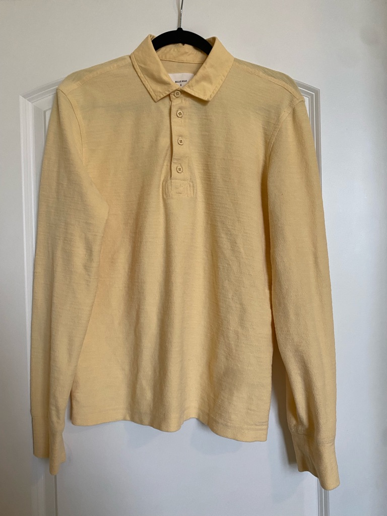 Billy Reid Men’s Long-Sleeve Polo In Light Yellow